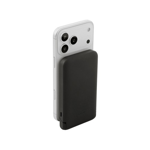 Беспроводной внешний аккумулятор с подсветкой лого и подставкой «Magflash», 10000 мАч, 15 Вт, черный