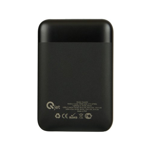 Внешний аккумулятор с быстрой зарядкой QC/PD «CosmIQ», 10000 мАч, черный
