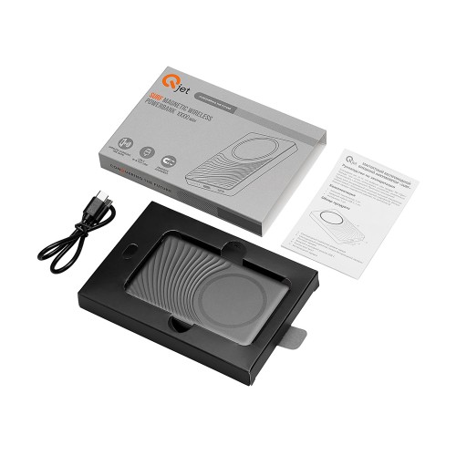 Магнитный беспроводной внешний аккумулятор, QC/PD «Сёрф», 10000 мАч, серый