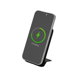 Беспроводной внешний аккумулятор с подсветкой лого и подставкой «Magflash», 10000 мАч, 15 Вт, черный