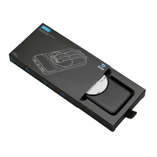 Магнитный беспроводной внешний аккумулятор со встроенными кабелями «Мэни»,быстаря зарядка, 10000 мАч, черный