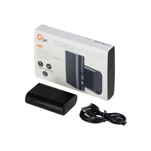Внешний аккумулятор с QC/PD "Qwik", 10000 mah, черный