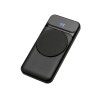 Магнитный беспроводной внешний аккумулятор со встроенными кабелями «Мэни»,быстаря зарядка, 10000 мАч, черный