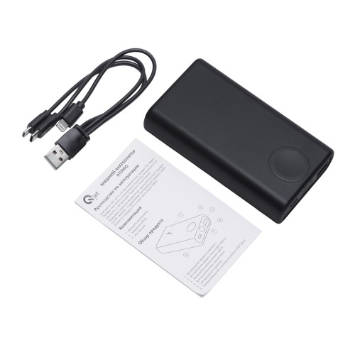 Внешний беспроводной аккумулятор 2-в-1 с функцией зарядки Apple Watch, QC/PD «AtomIQ», 10000 мАч, черный