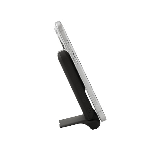 Беспроводной внешний аккумулятор с подсветкой лого и подставкой «Magflash», 10000 мАч, 15 Вт, черный