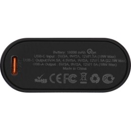 Внешний аккумулятор с QC/PD "Qwik", 10000 mah, черный