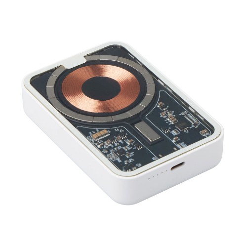 Беспроводной магнитный внешний аккумулятор с QC\PD «MagnifIQ», 10000 мАч, 15 Вт, белый