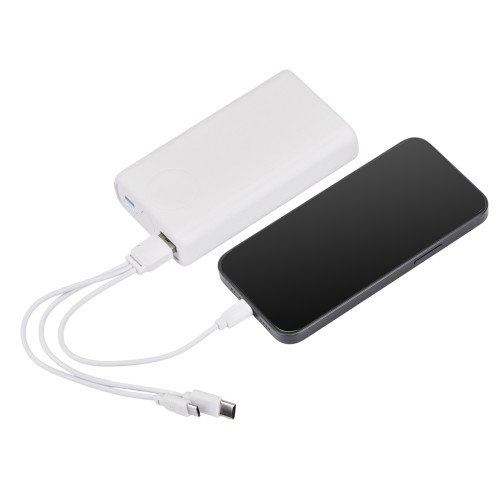 Внешний беспроводной аккумулятор 2-в-1 с функцией зарядки Apple Watch, QC/PD «AtomIQ», 10000 мАч, белый