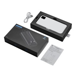 Внешний аккумулятор со встроенными кабелями «Фрэйм Про», быстрая зарядка, 20000мач, белый