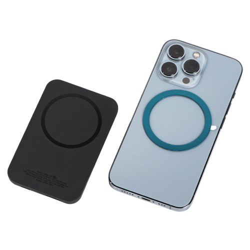 Магнитный беспроводной внешний аккумулятор "MagnetIQ", 5000 mah, 10 W, черный (Р)