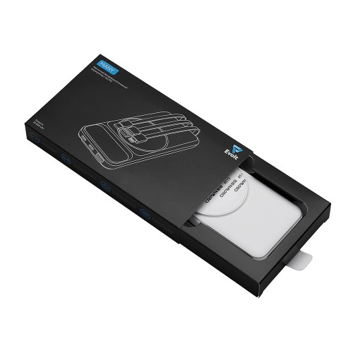 Магнитный беспроводной внешний аккумулятор со встроенными кабелями «Мэни»,быстаря зарядка, 10000 мАч, белый