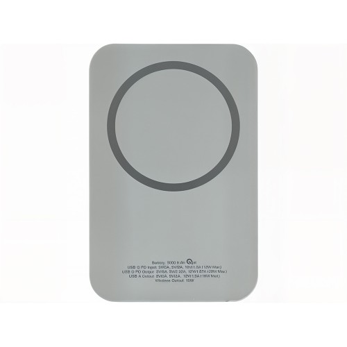 Магнитный беспроводной внешний аккумулятор "MagnetIQ", 5000 mah, 10 W, серый Cool gray 7C