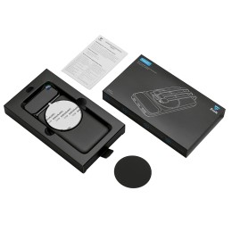 Магнитный беспроводной внешний аккумулятор со встроенными кабелями «Мэни»,быстаря зарядка, 10000 мАч, черный