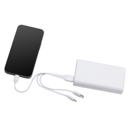 Внешний беспроводной аккумулятор 2-в-1 с функцией зарядки Apple Watch, QC/PD «AtomIQ», 10000 мАч, белый