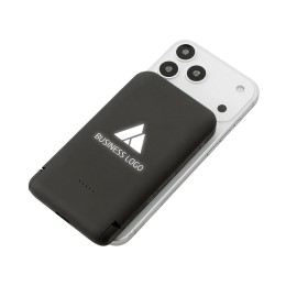 Беспроводной внешний аккумулятор с подсветкой лого и подставкой «Magflash», 10000 мАч, 15 Вт, черный