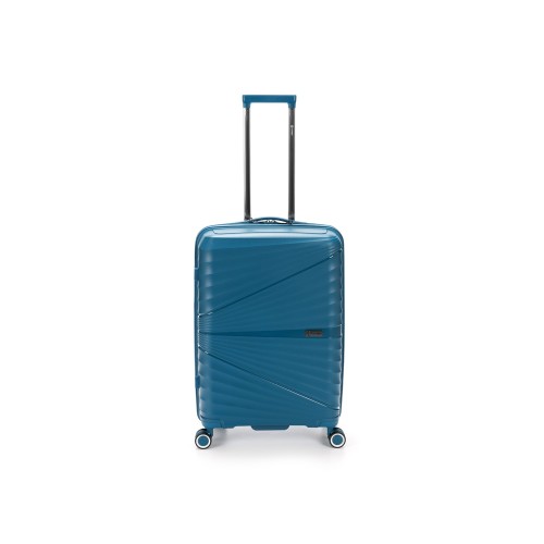 Чемодан TORBER НЕВО, синий, полипропилен, 45 х 26 х 66 см, 66 л