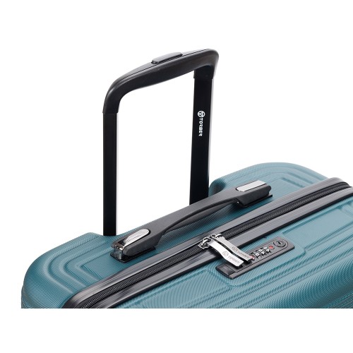 Чемодан TORBER ОНЕГА, зелёный, ABS-пластик, 69,5 х 46 х 26 см, 69 л