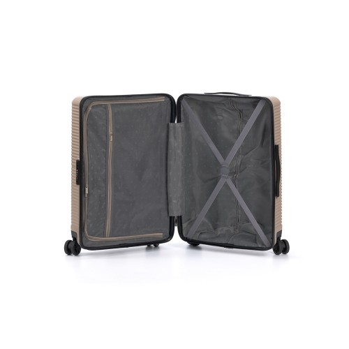 Чемодан TORBER ЭЛЬТОН, песочный, ABS-пластик, 41 х 28 х 68 см, 64 л