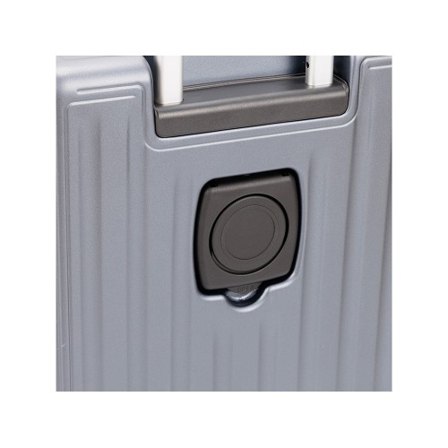 Чемодан TORBER БАЙКАЛ, тёмно-серый металлик, поликарбонат, 37,5 x 20 х 54 см, 37 л