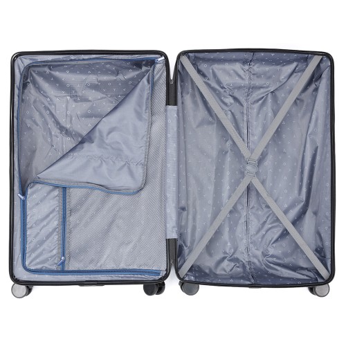 Чемодан TORBER ОНЕГА, синий, ABS-пластик, 79,5 х 51 х 29 см, 103 л