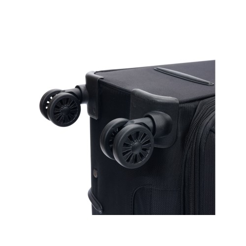 Чемодан TORBER БРОСНО, чёрный, нейлон 600D, 43,5 х 26 х 68 см, 56 л