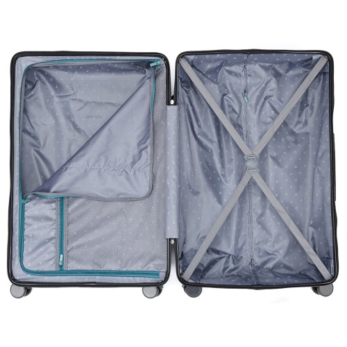 Чемодан TORBER ОНЕГА, зелёный, ABS-пластик, 79,5 х 51 х 29 см, 103 л