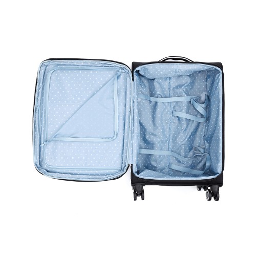 Чемодан TORBER НЕРО, чёрный, переработанный ПЭТ, 44 х 25 х 67 см, 63 л