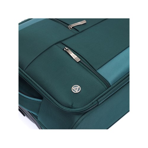 Чемодан TORBER СЕЙД, тёмно-зелёный, нейлон 600D, 48 х 26,5 х 78 см, 85 л