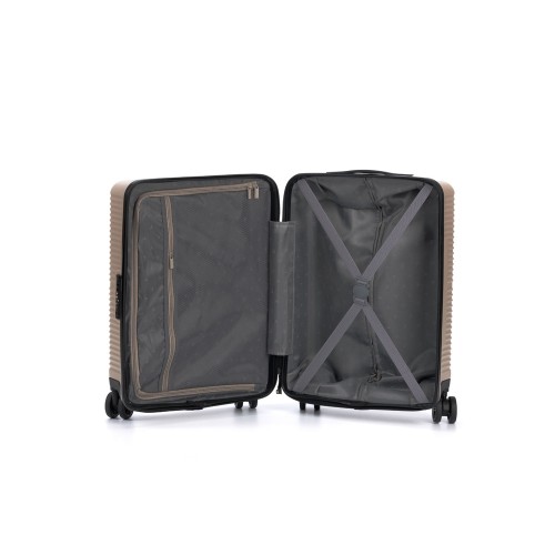 Чемодан TORBER ЭЛЬТОН, песочный, ABS-пластик, 38 х 24 х 54 см, 35 л