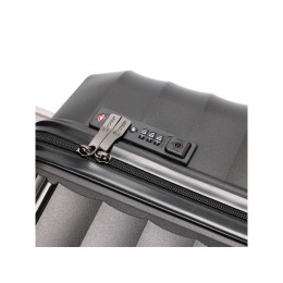 Чемодан TORBER НЕВО, чёрный, полипропилен, 49 х 28 х 76 см, 95 л