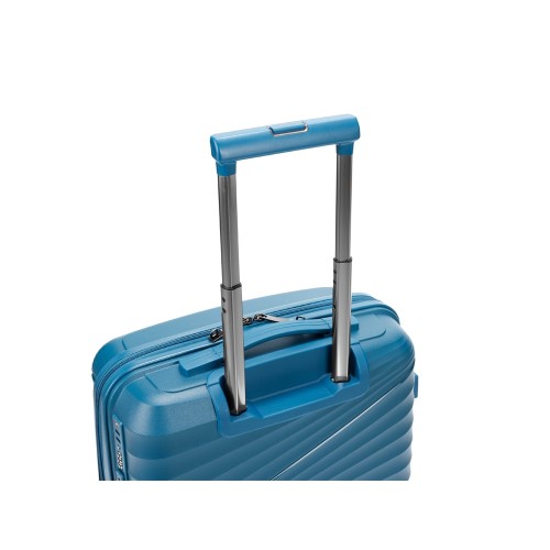 Чемодан TORBER НЕВО, синий, полипропилен, 40 х 25 х 55 см, 32 л