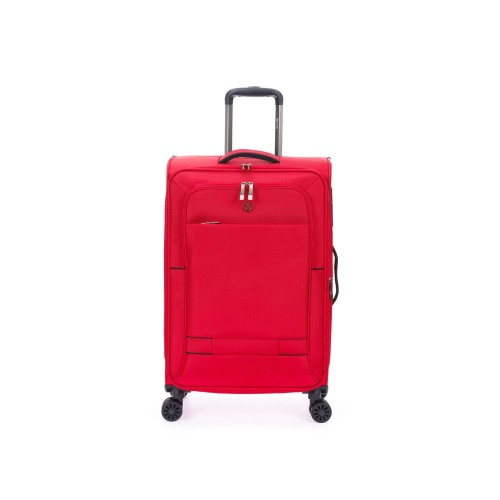 Чемодан TORBER БРОСНО, красный, нейлон 600D, 43,5 х 26 х 68 см, 56 л