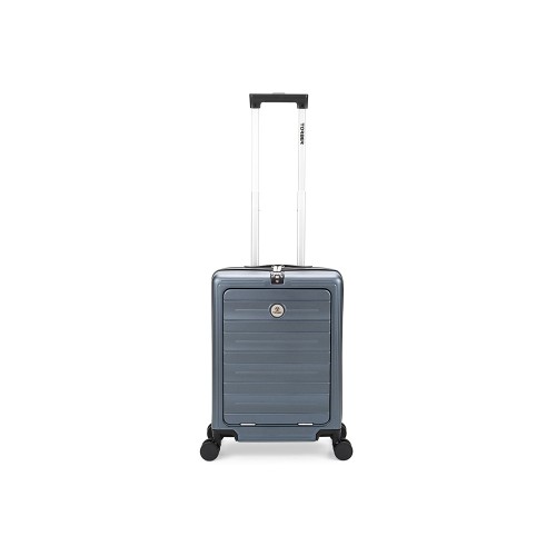 Чемодан TORBER БАЙКАЛ, тёмно-серый металлик, поликарбонат, 37,5 x 20 х 54 см, 37 л