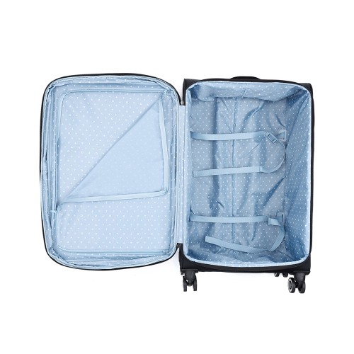 Чемодан TORBER НЕРО, чёрный, переработанный ПЭТ, 48 х 28 х 79 см, 90 л