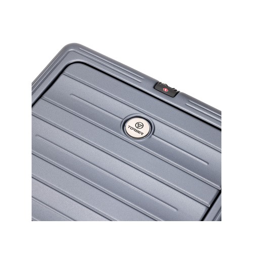 Чемодан TORBER БАЙКАЛ, тёмно-серый металлик, поликарбонат, 37,5 x 20 х 54 см, 37 л