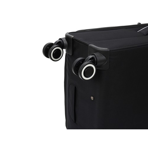 Чемодан TORBER НЕРО, чёрный, переработанный ПЭТ, 48 х 28 х 79 см, 90 л