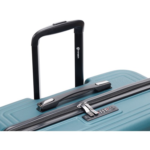 Чемодан TORBER ОНЕГА, зелёный, ABS-пластик, 79,5 х 51 х 29 см, 103 л