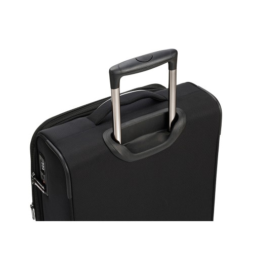 Чемодан TORBER НЕРО, чёрный, переработанный ПЭТ, 40 х 20 х 55 см, 37 л