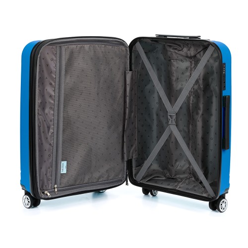 Чемодан TORBER В Отпуск, ярко-синий, полипропилен, 65,5 х 43,5 х 26 см, 62 л