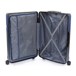 Чемодан TORBER ОНЕГА, синий, ABS-пластик, 79,5 х 51 х 29 см, 103 л