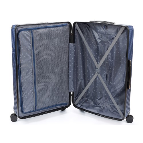 Чемодан TORBER ОНЕГА, синий, ABS-пластик, 79,5 х 51 х 29 см, 103 л