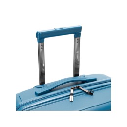 Чемодан TORBER НЕВО, синий, полипропилен, 49 х 28 х 76 см, 95 л