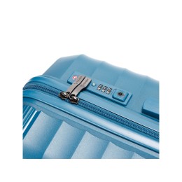 Чемодан TORBER НЕВО, синий, полипропилен, 45 х 26 х 66 см, 66 л