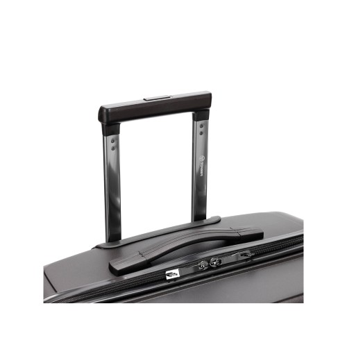 Чемодан TORBER НЕВО, чёрный, полипропилен, 49 х 28 х 76 см, 95 л