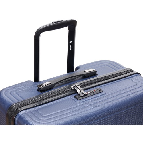 Чемодан TORBER ОНЕГА, синий, ABS-пластик, 79,5 х 51 х 29 см, 103 л