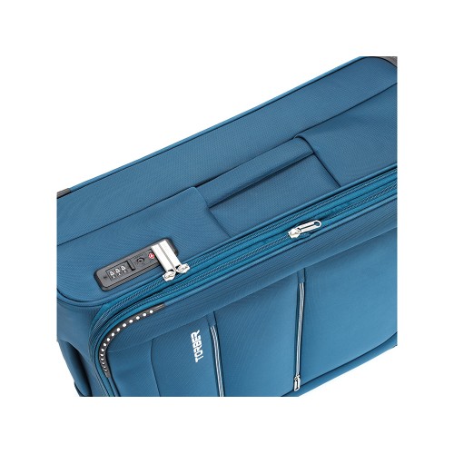 Чемодан TORBER ВИВИ, синий, полиэстер, 44 х 25 х 67 см, 63 л