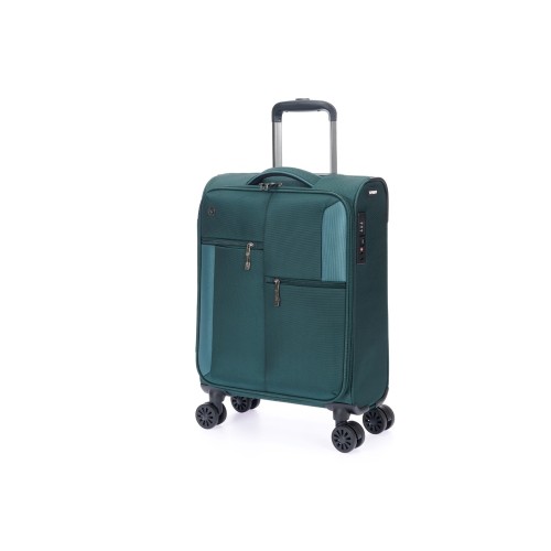 Чемодан TORBER СЕЙД, тёмно-зелёный, нейлон 600D, 36,5 х 19 х 54 см, 32 л
