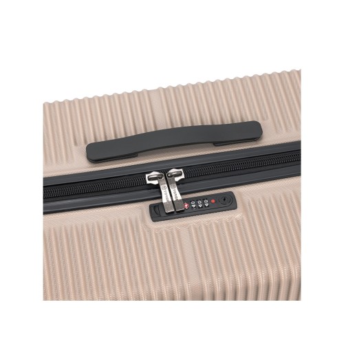 Чемодан TORBER ЭЛЬТОН, песочный, ABS-пластик, 47 х 29 х 78 см, 96 л