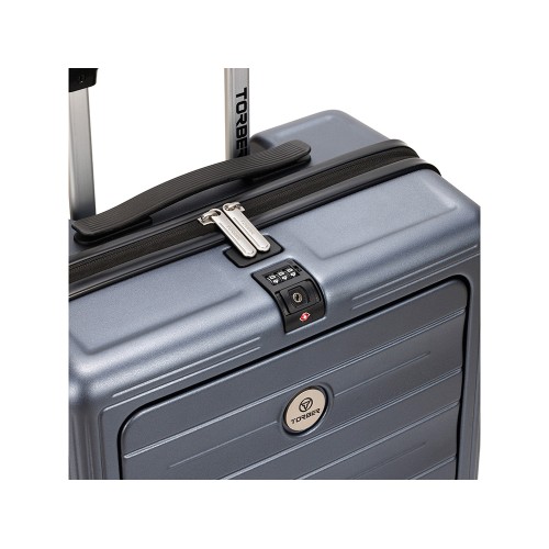 Чемодан TORBER БАЙКАЛ, тёмно-серый металлик, поликарбонат, 37,5 x 20 х 54 см, 37 л