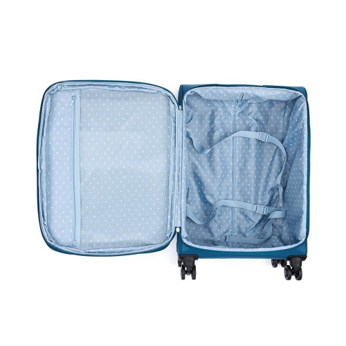 Чемодан TORBER ВИВИ, синий, полиэстер, 44 х 25 х 67 см, 63 л